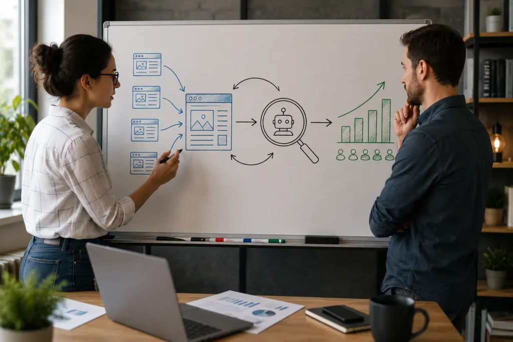 how content, search engine and organic traffic are connected