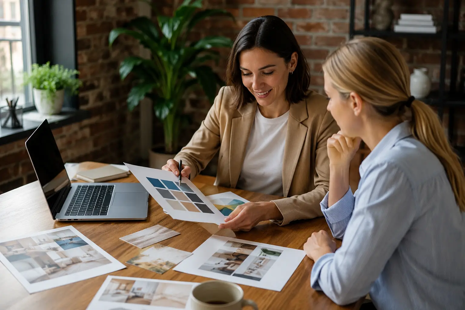 two business owners discussing how to Increase Website Traffic